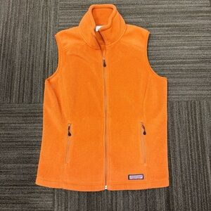 Vineyard Vines Orange Fleece Zip Vest